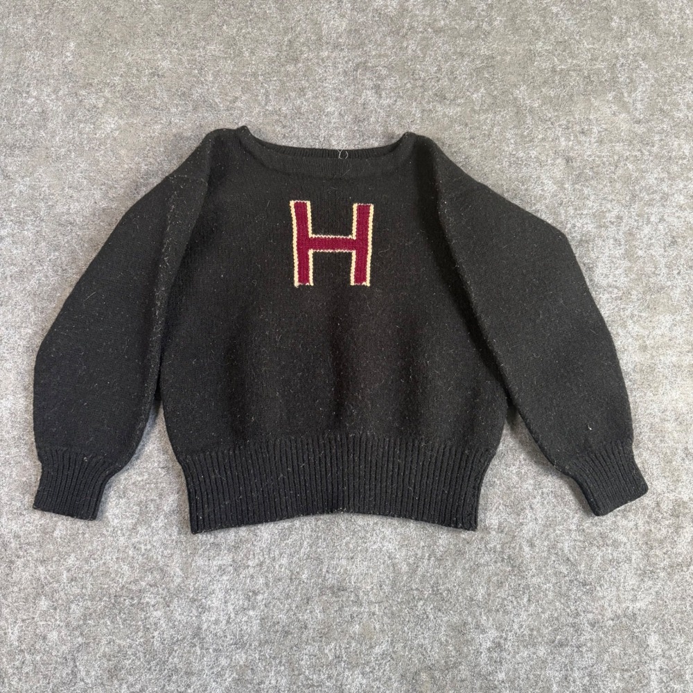 Vintage 60s Holovak & Coughlin Harvard Letterman Wool Sweater Boat Neck Soft H